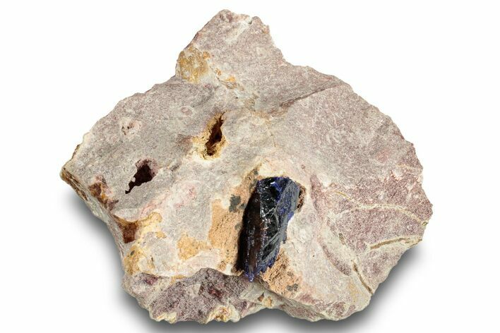 Lustrous Azurite Crystal on Matrix - Morocco #253456